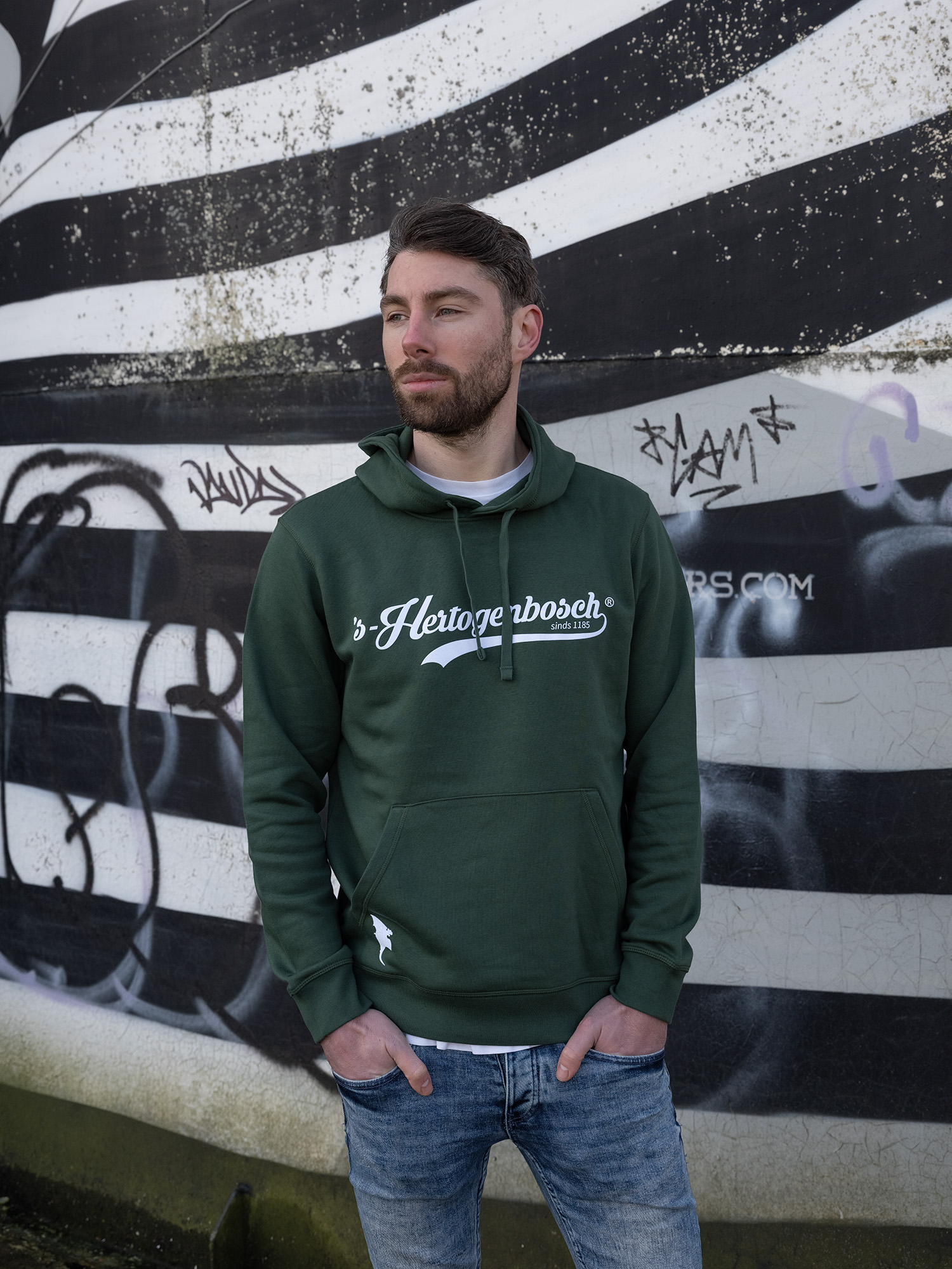 sH Hoodie Bottle Green